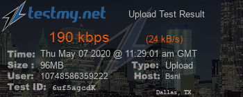 Speed Test Result