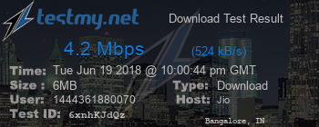 Speed Test Result