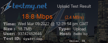 Speed Test Result