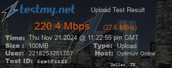 Speed Test Result