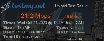 Speed Test Result