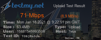Speed Test Result