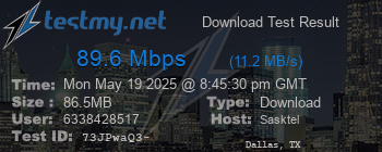 Speed Test Result