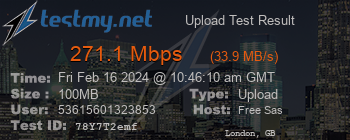 Speed Test Result