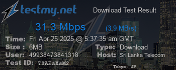 Speed Test Result