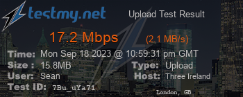 Speed Test Result