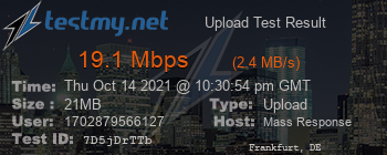 Speed Test Result