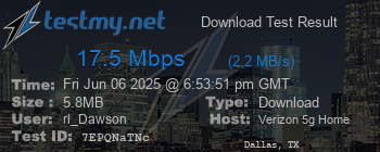 Speed Test Result