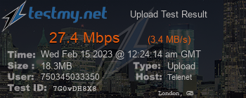 Speed Test Result