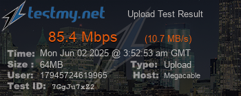 Speed Test Result