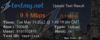 Speed Test Result