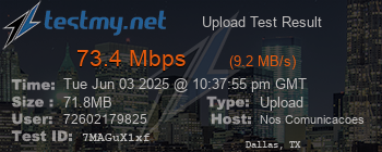 Speed Test Result