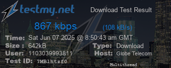 Speed Test Result