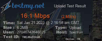 Speed Test Result