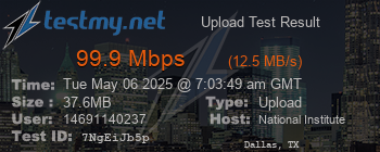 Speed Test Result