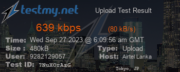 Speed Test Result