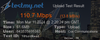 Speed Test Result