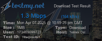 Speed Test Result