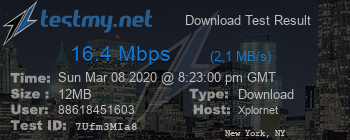 Speed Test Result