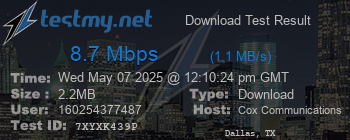 Speed Test Result