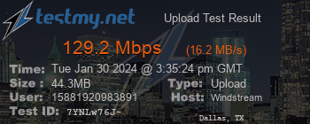 Speed Test Result