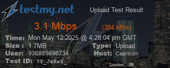 Speed Test Result