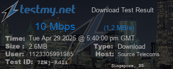 Speed Test Result