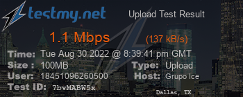 Speed Test Result