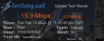 Speed Test Result