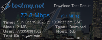 Speed Test Result