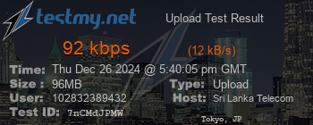 Speed Test Result