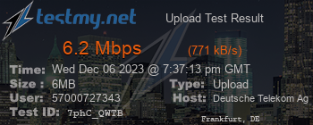 Speed Test Result