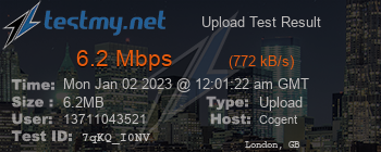 Speed Test Result