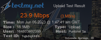 Speed Test Result