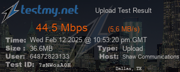 Speed Test Result