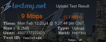 Speed Test Result