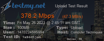 Speed Test Result