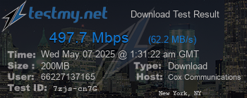 Speed Test Result