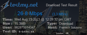 Speed Test Result