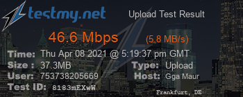 Speed Test Result