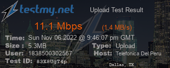 Speed Test Result