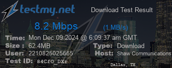 Speed Test Result