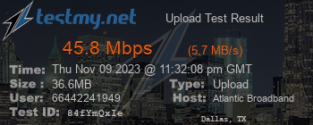 Speed Test Result