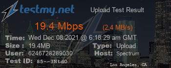 Speed Test Result