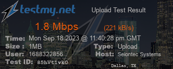 Speed Test Result