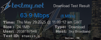 Speed Test Result