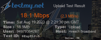 Speed Test Result