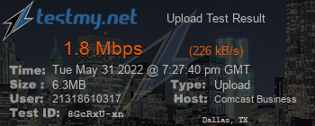 Speed Test Result