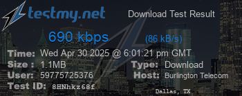 Speed Test Result