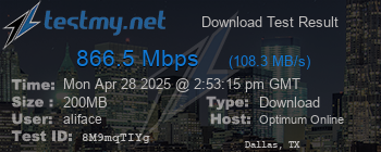 Speed Test Result